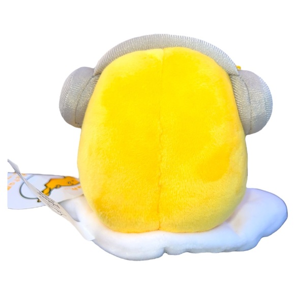 Sanrio Gudetama The Lazy Egg Small Plush Toy Headphones Sunglasses 5.5”x5.5” NWT - Picture 4 of 7